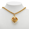 Chanel CC Gold Plated Diamond Cut Pendant Necklace Secondhand