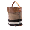 Burberry Medium Mega Check Canvas and Grained Calfskin Ashby Tassel Bucket Bag Secondhand