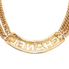 Chanel Gold Plated Quilted Cut Out Logo Double Chain Necklace Secondhand