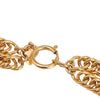 Chanel Gold Plated Quilted Cut Out Logo Double Chain Necklace Secondhand