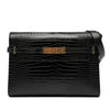 Saint Laurent Medium Shiny Croc Embossed Manhattan Shoulder Bag Secondhand