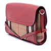 Burberry Leather and House Check Canvas Bridle Abbott Crossbody Secondhand