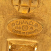 Chanel CC Gold Plated Enamel Round Button Clip On Earrings Secondhand