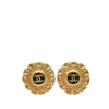 Chanel CC Gold Plated Resin Round Clip On Earrings Secondhand
