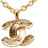 Chanel CC Gold Plated Quilted Pendant Necklace Secondhand