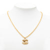 Chanel CC Gold Plated Quilted Pendant Necklace Secondhand