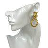 Chanel CC Gold Plated Loop Drop Clip On Earrings Secondhand