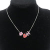 Chanel CC Silver Plated Enamel Heart and Clover Charm Pendant Necklace Secondhand