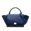 Celine Small Bicolor Calfskin and Suede Trapeze Satchel Secondhand