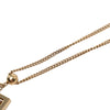 Chanel CC Gold Plated Strass No 5 Double Square Pendant Necklace Secondhand