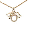 Dior Gold Plated Strass Logo Pendant Necklace Secondhand