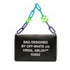 Off-White Leather Block Pouch Quote Clutch with Chain Secondhand