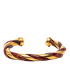 Hermès Gold Plated and Leather Twisted Cuff Bracelet Secondhand