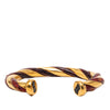 Hermès Gold Plated and Leather Twisted Cuff Bracelet Secondhand