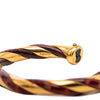 Hermès Gold Plated and Leather Twisted Cuff Bracelet Secondhand