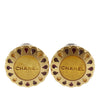 Chanel CC Gold Plated Flower Clip On Earrings Secondhand