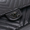 Chanel Medium Classic Chevron Lambskin So Black Double Flap Secondhand