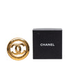 Chanel CC Gold Plated Cut Out Round Brooch Secondhand