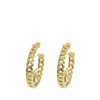 Chanel CC Gold Plated Crystal Chain Hoop Earrings Secondhand