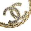 Chanel CC Gold Plated Crystal Chain Hoop Earrings Secondhand