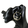 Chanel CC Gold Plated Crystal Chain Hoop Earrings Secondhand