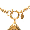 Chanel CC Gold Plated Diamond Shape Pendant Necklace Secondhand