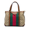 Gucci GG Canvas Web Rania Top Handle Bag Secondhand