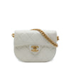 Chanel CC Quilted Calfskin Round Moon Messenger Flap Secondhand