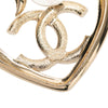 Chanel Gold Plated CC Rhinestone Heart Push Back Earrings Secondhand