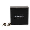 Chanel Brass Resin CC Drop Round Push Back Earrings Secondhand