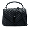Saint Laurent Medium Chevron Sheepskin Monogram Monochrome College Bag Secondhand