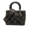 Dior Medium Calfskin Cannage Embossed Flower Studded Supple Lady Dior Secondhand