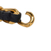 Chanel Gold Plated and Calfskin Logo Plate Chain Bracelet Secondhand