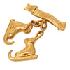 Hermès Gold Plated Skate Boots Brooch Secondhand