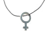 Gucci Leather and Sterling Silver Venus Symbol Pendant Necklace Secondhand