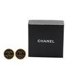 Secondhand Chanel Gold Plated Acrylic CC Button Clip On Earrings