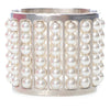 Chanel Silver Plated Wide Pearl Cuff Bracelet Secondhand