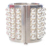 Chanel Silver Plated Wide Pearl Cuff Bracelet Secondhand