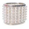 Chanel Silver Plated Wide Pearl Cuff Bracelet Secondhand