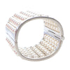 Chanel Silver Plated Wide Pearl Cuff Bracelet Secondhand