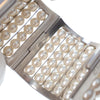 Chanel Silver Plated Wide Pearl Cuff Bracelet Secondhand