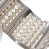 Chanel Silver Plated Wide Pearl Cuff Bracelet Secondhand