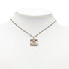 Chanel CC Silver Plated Rhinestone Pendant Necklace Secondhand