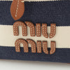 Miu Miu Striped Canvas Logo Drawstring Handbag Secondhand