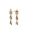 Secondhand Chanel CC Gold Plated Triple Star Drop Bullet Back Earrings