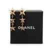 Chanel CC Gold Plated Triple Star Drop Bullet Back Earrings Secondhand