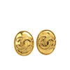 Chanel CC Gold Plated Oval Clip On Earrings Secondhand