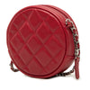 Secondhand Chanel Quilted Caviar Round Clutch With Chain
