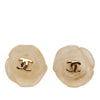 Chanel CC Resin Gold Plated Camellia Push Back Earrings Secondhand