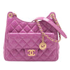 Chanel Medium Shiny Crumpled Calfskin Wavy CC Hobo Secondhand